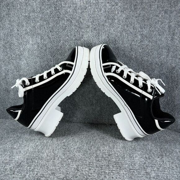 Skechers Heartbeat Loud Platform Sneakers Womens 8.5 Black Patent Y2K Chunky Vtg - Picture 7 of 11